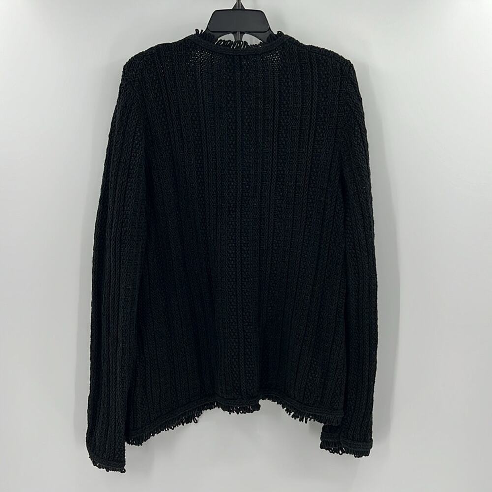 J. Crew Women's Textured Cable-Knit Lady Jacket with fringe - Black - XXL - Picture 8 of 8